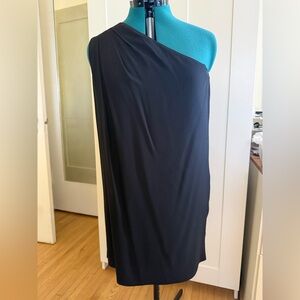 Diane Von Furstenberg Silk one-Shoulder Black Dress 8